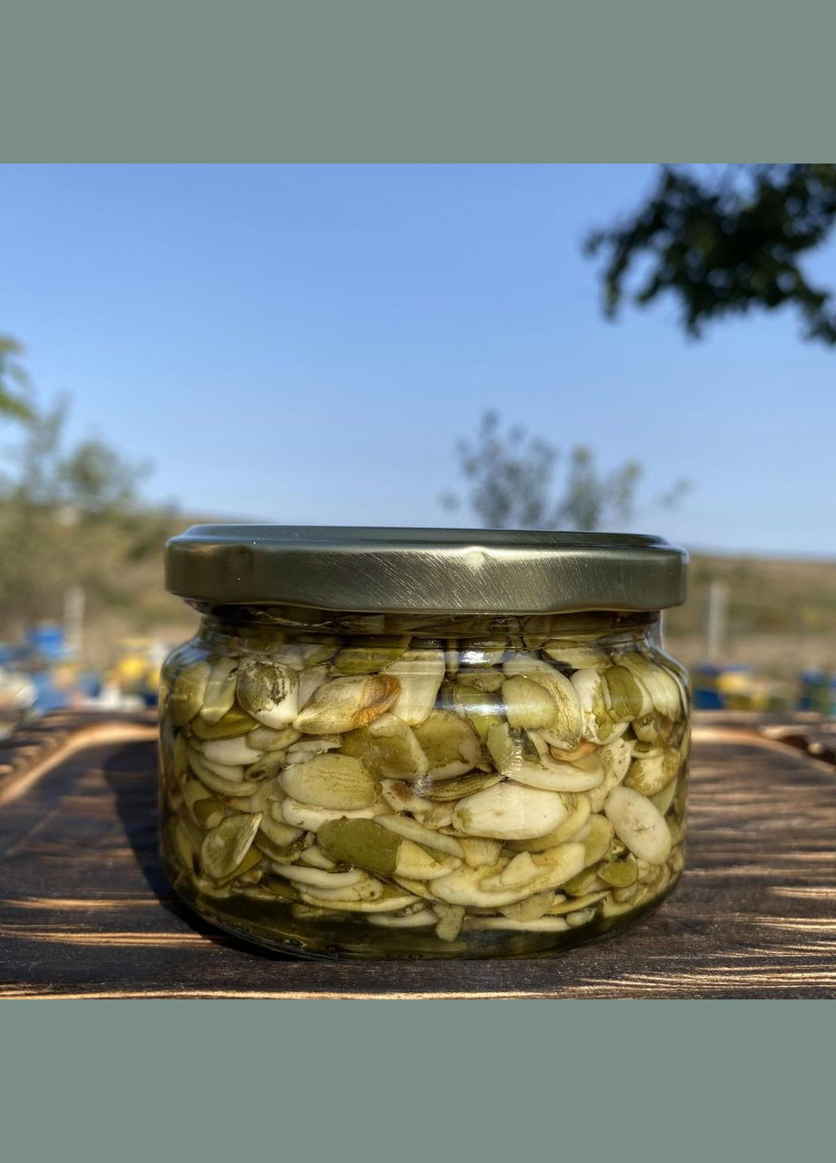 Семечки тыквы в меду акации 0,25 л (270 грам) МЕД ПОШТОЮ (322148952)