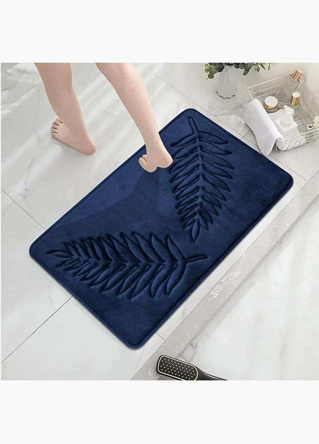 Набор из 3-х ковриков для ванной и туалета "Листья" с эффектом памяти Антискользящий (8802287) No Brand (365280671)