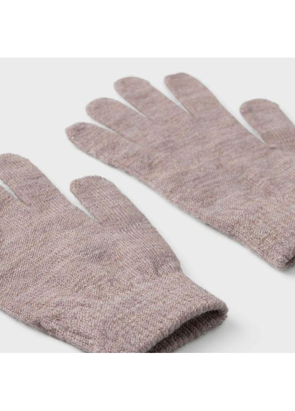 Детские вязаные демисезонные перчатки для девочек Кофейные (25091728) Name it (363188274)