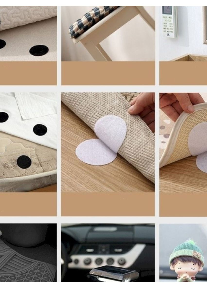 Кріплення-липучки для килимків 6938 білі 5 шт 6 см No Brand (351296714)