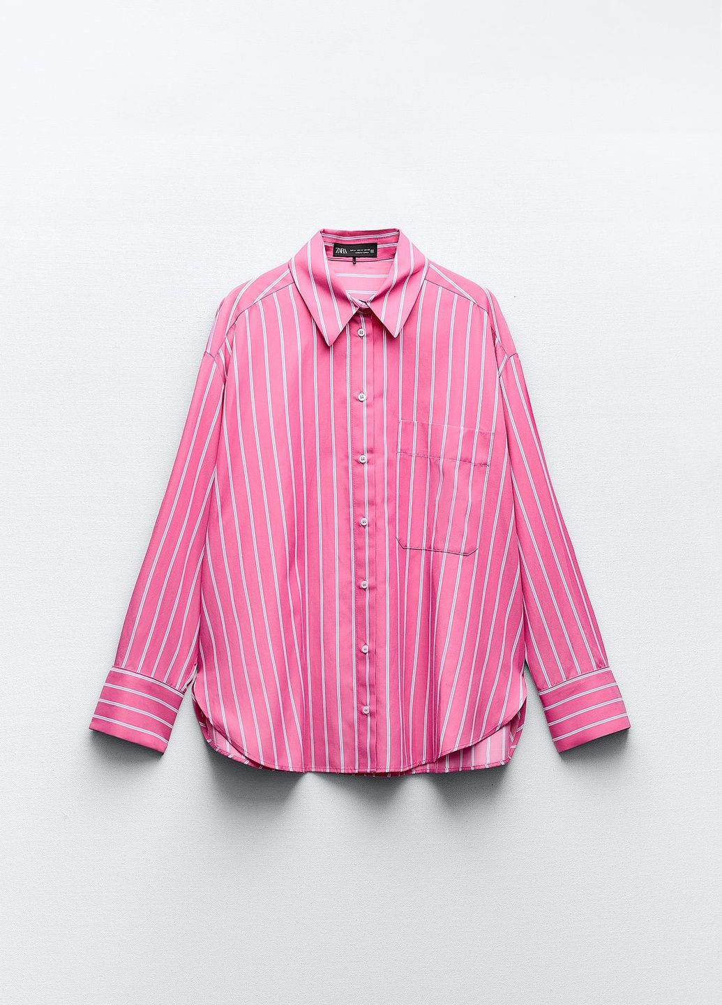 Розовая повседневный рубашка в полоску Zara