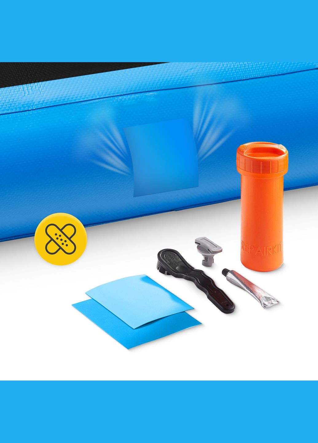 Мат надувной гимнастический Air Track Mat 300 x 100 x 15 cм White/Blue () 4FIZJO P-5907739311771 (342758138)