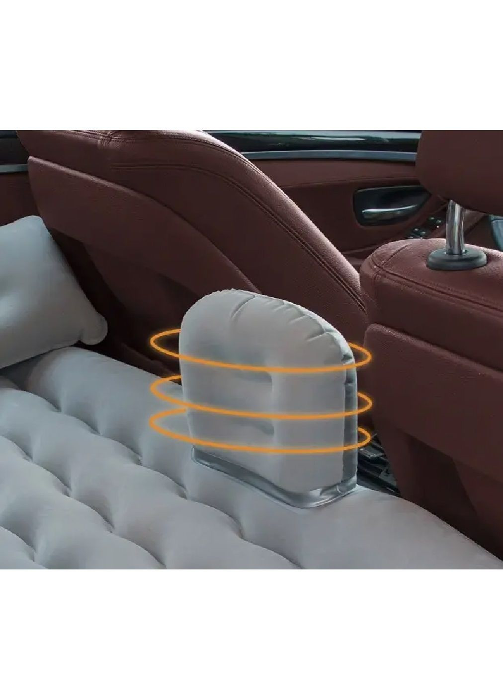 Комплект матрас надувной с подушками чехлом насосом от прикуривателя для заднего сидения автомобиля (480144-Prob) Серый Unbranded (330062015)