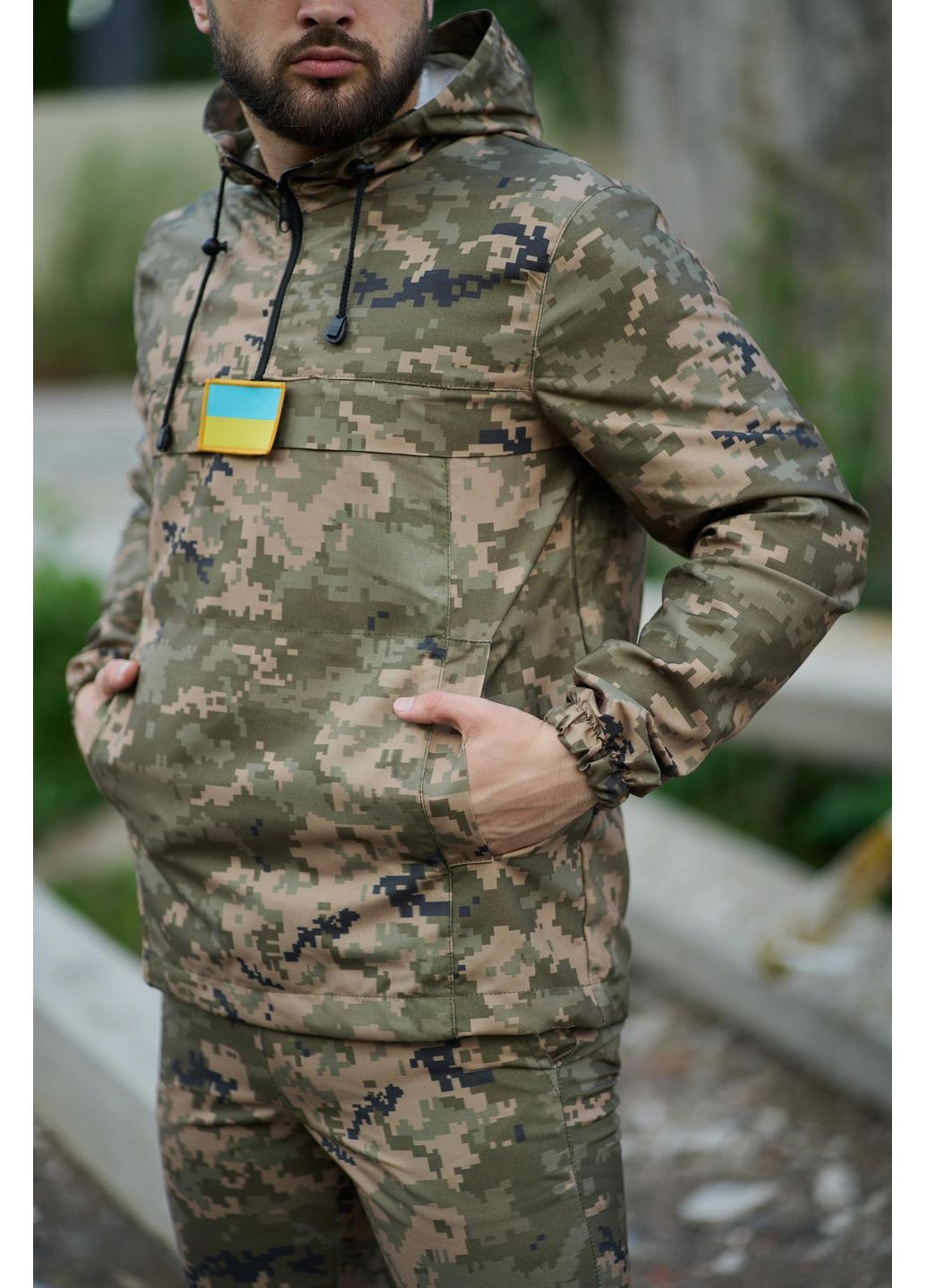 тактичний Terra із кишенею-кенгуру зелений піксель+подарунок на вибір Intruder Анорак (370493563)