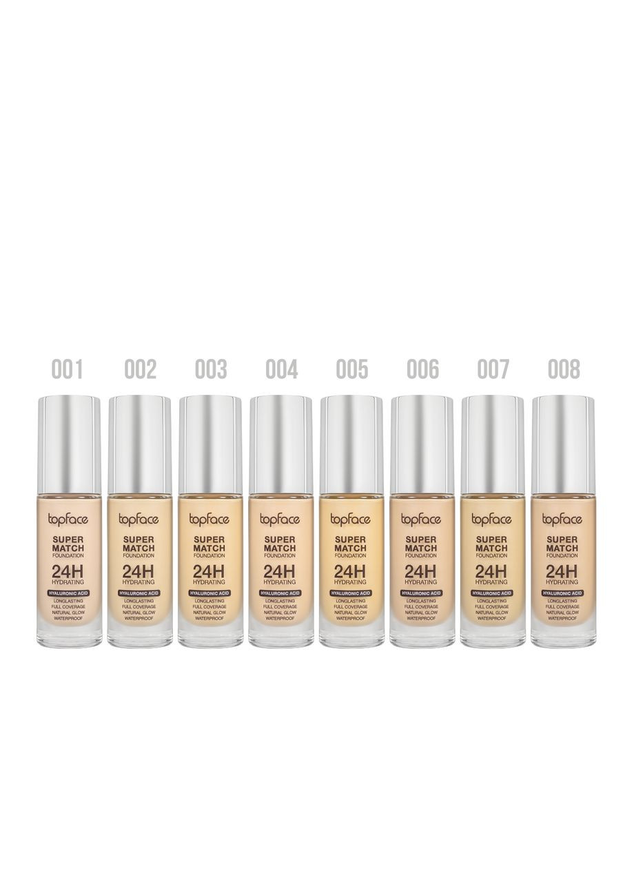 Тональный крем Super Match 24H Foundation водостойкий PT475, 001 Ivory Nude/Слоновая кость TopFace (337359092)