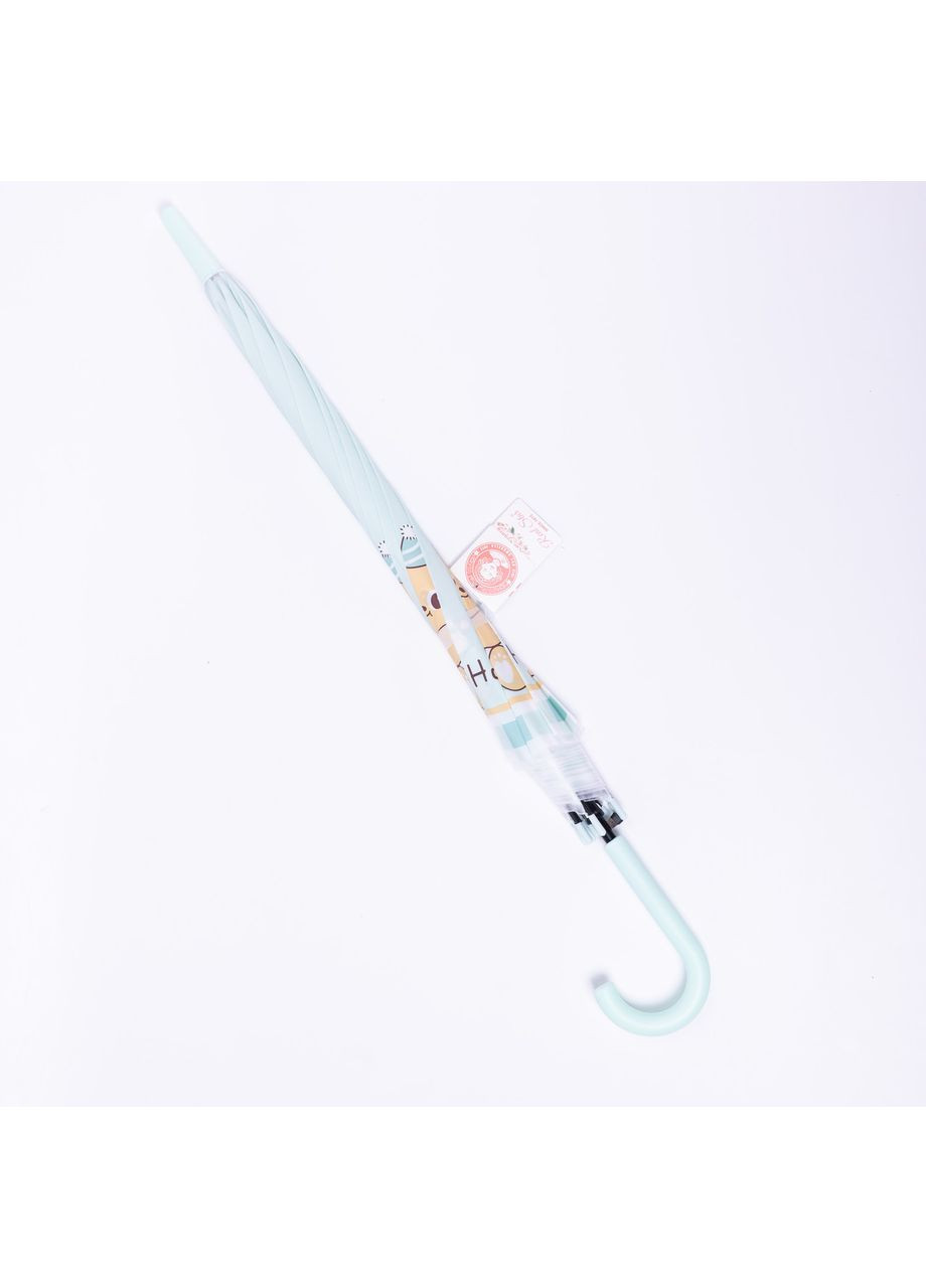 Комбинированный классический детский зонт-трость полуавтомат из полиэстера прочный надежный 8 спиц диаметр 94 см мятный hp-23-11m Yiwu (370974200)