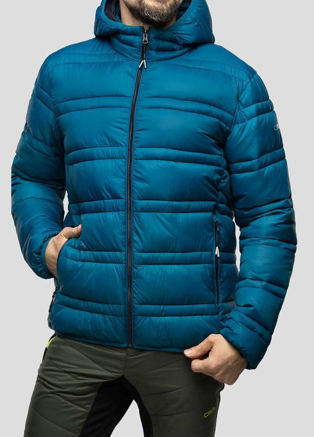 Синяя зимняя синяя куртка на синтепоне man jacket snaps hood CMP