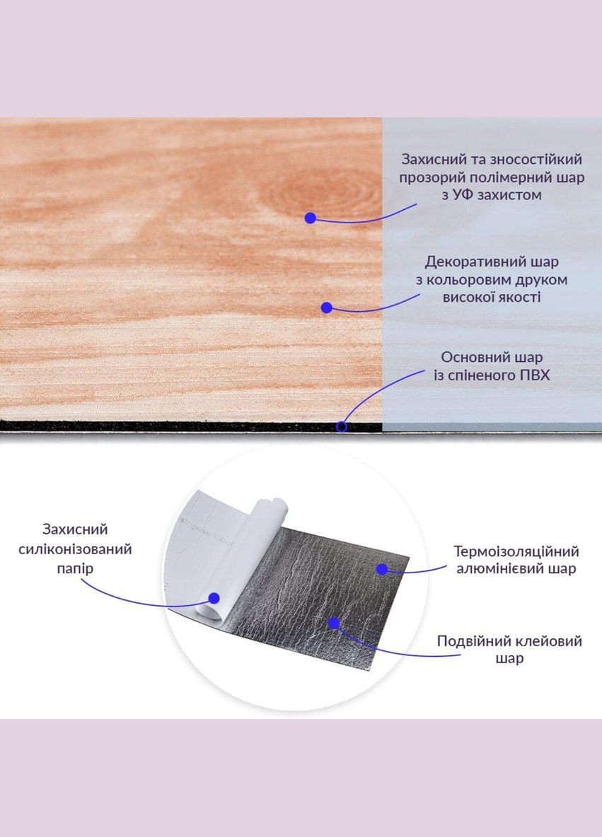 Самоклеюча вінілова плитка дика груша, ціна за 1 шт. СВП-013 Матова (3DPanda-1132) Sticker Wall (323154708)
