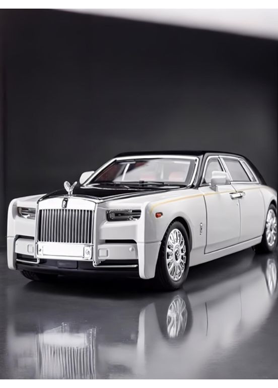 Велика Модель іграшкового автомобіля металева Phantom Model Car 1:18 (біло-чорний) 29 см No Brand (354232426)