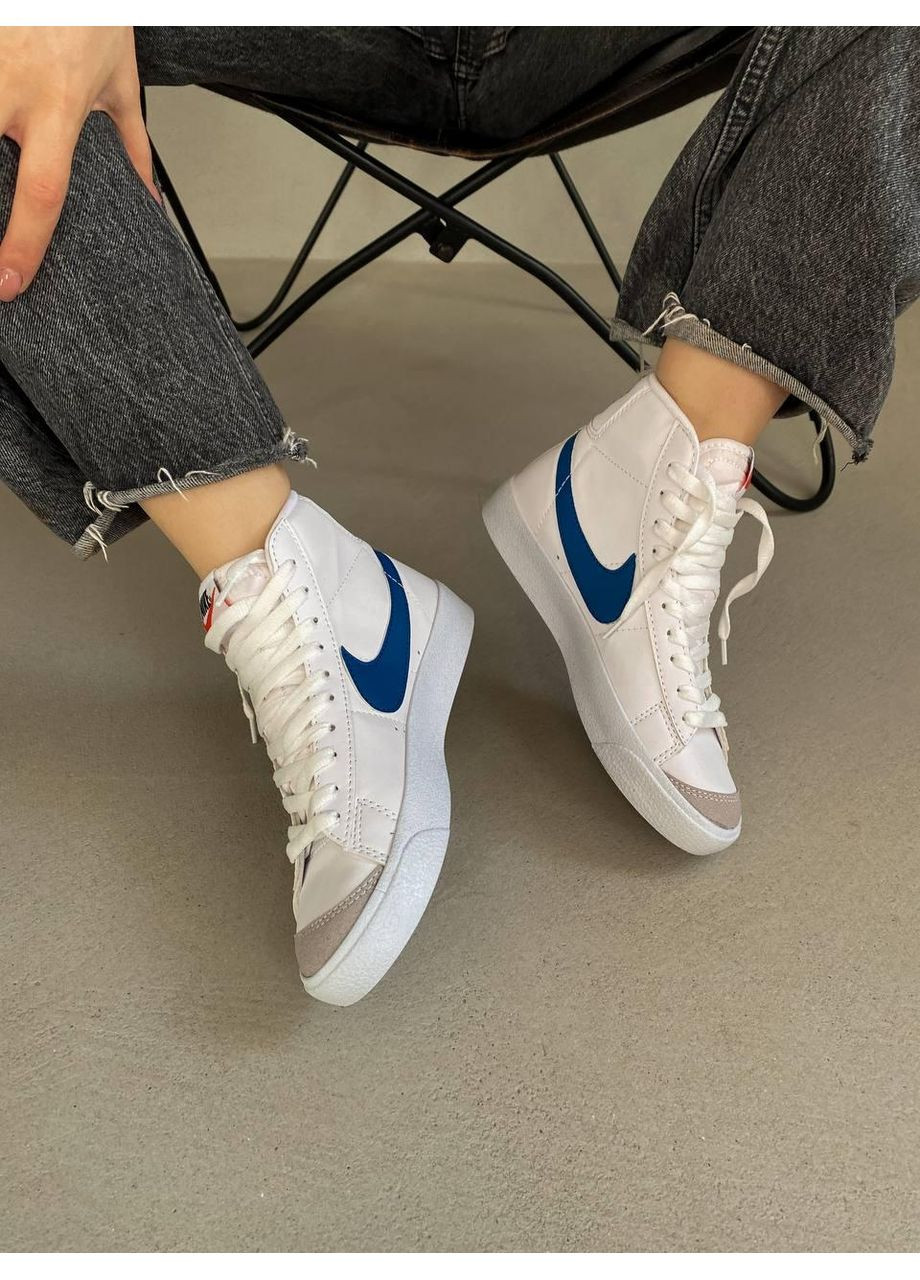 КРОССОВКИ ЖЕНСКИЕ NIKE BLAZER MID 77 BLUE НАЙК БЛЕЙЗЕР No Brand бежевые демисезоны (368862579)