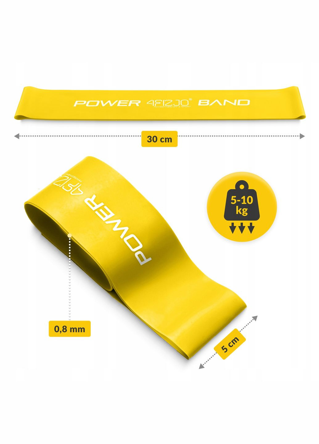 Резинка для фітнесу Mini Power Band 0.8 мм 5-10 кг Yellow () 4FIZJO P-5907222931608 (275096450)