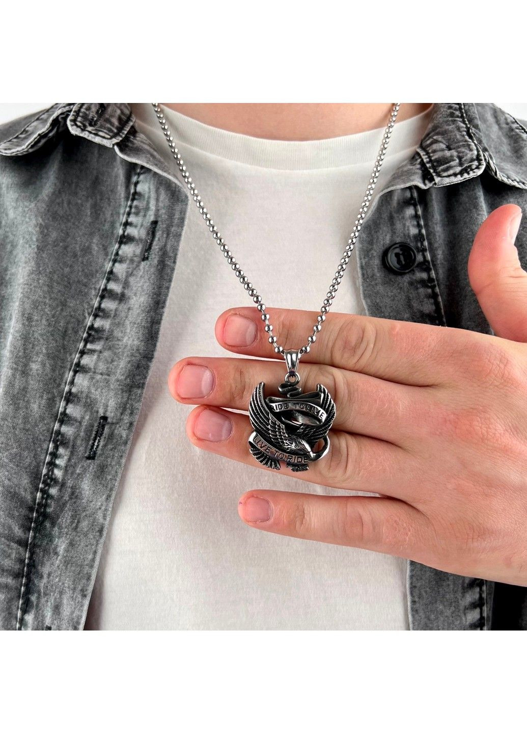 Готический панк кулон с орлом из нержавеющей медицинской стали PS-028 No Brand (299340346)