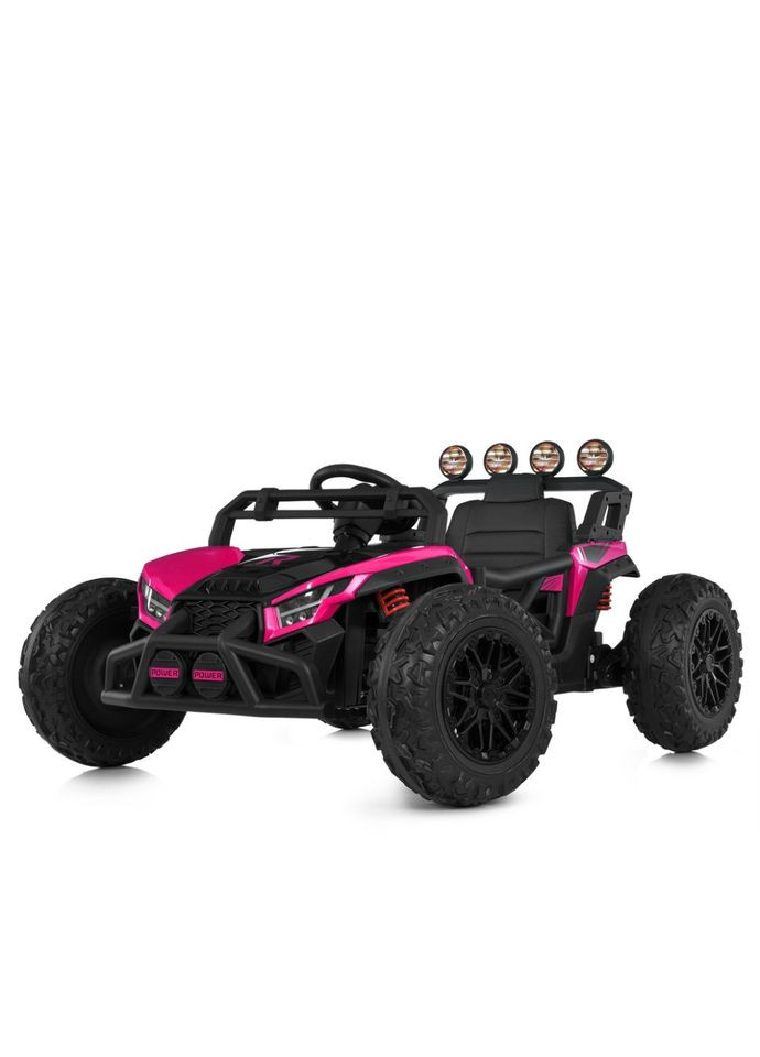 Дитячий електромобіль баггі для дівчаток рожевий з пультом керування 4 мотори 7 км/год електромобіль для ігор Bambi Racer (368756027)