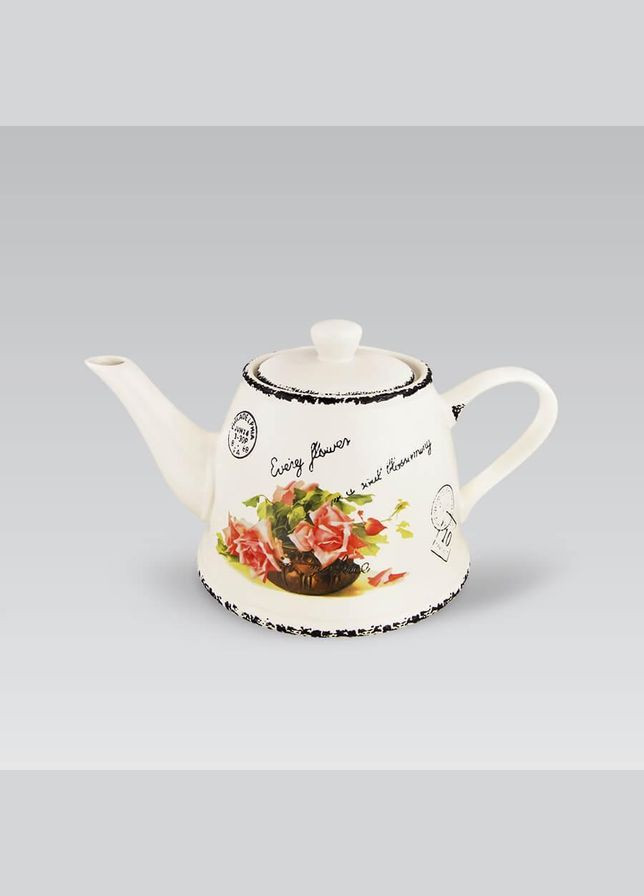 Чайник заварювальний (заварник) керамічний для чаю Відкрита троянда 800 мл (MR-20050-08) Maestro (334008695)