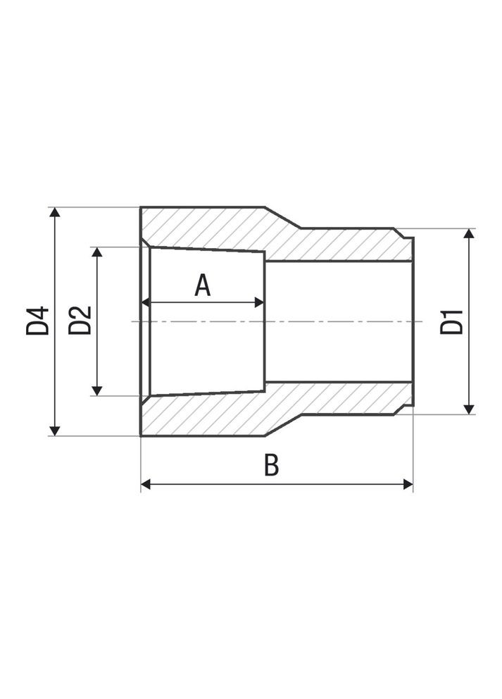 Муфта перехідна Вн.-Зов. PP-r 63 x 32 мм ITAL (316088602)