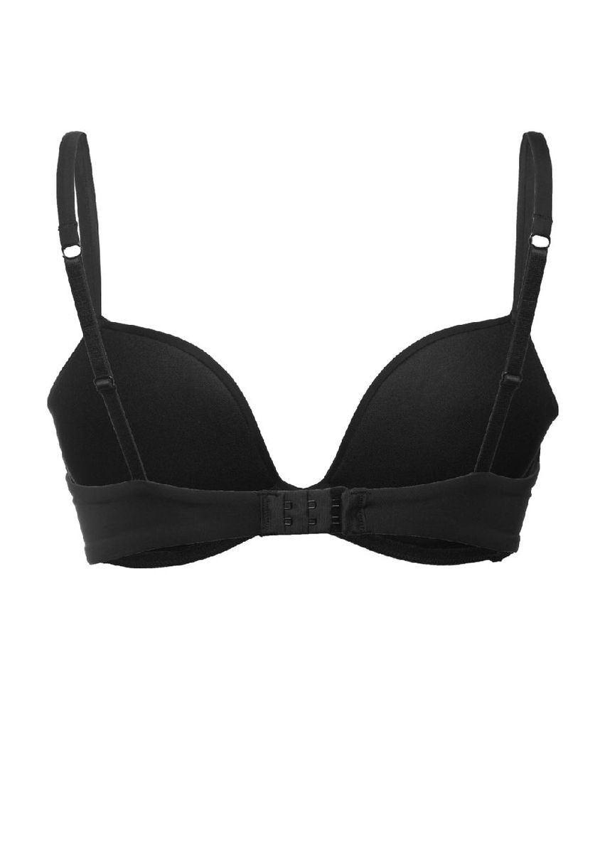 Чёрный бесшовный бюстгальтер с двойным пуш-ап Luna с косточками