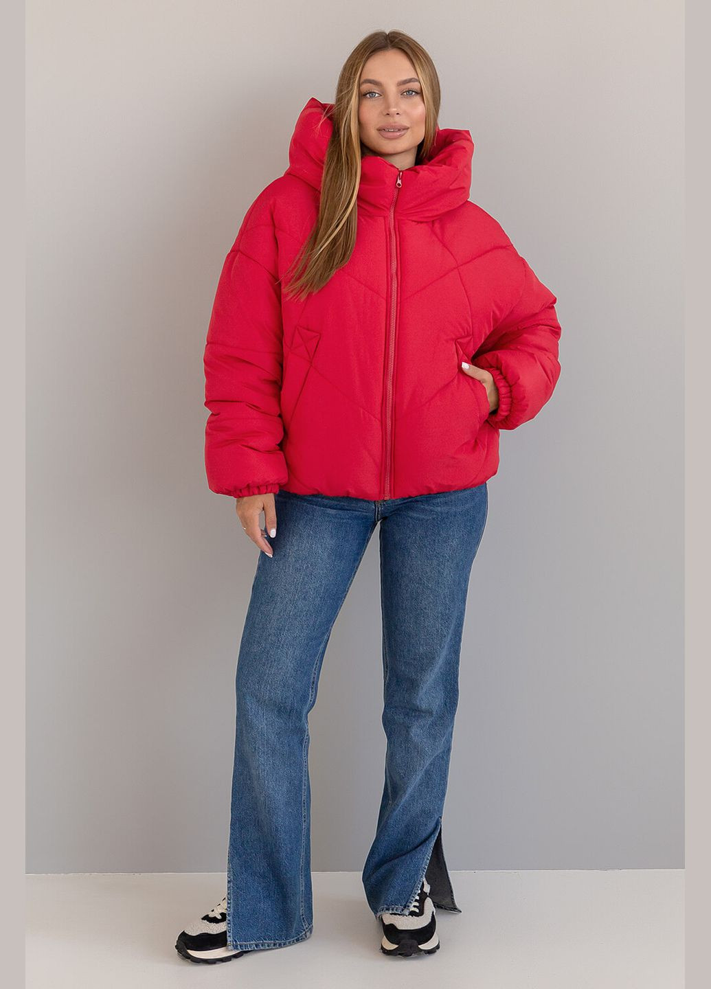 Красная зимняя куртка зимняя женская "селин" MioRichi