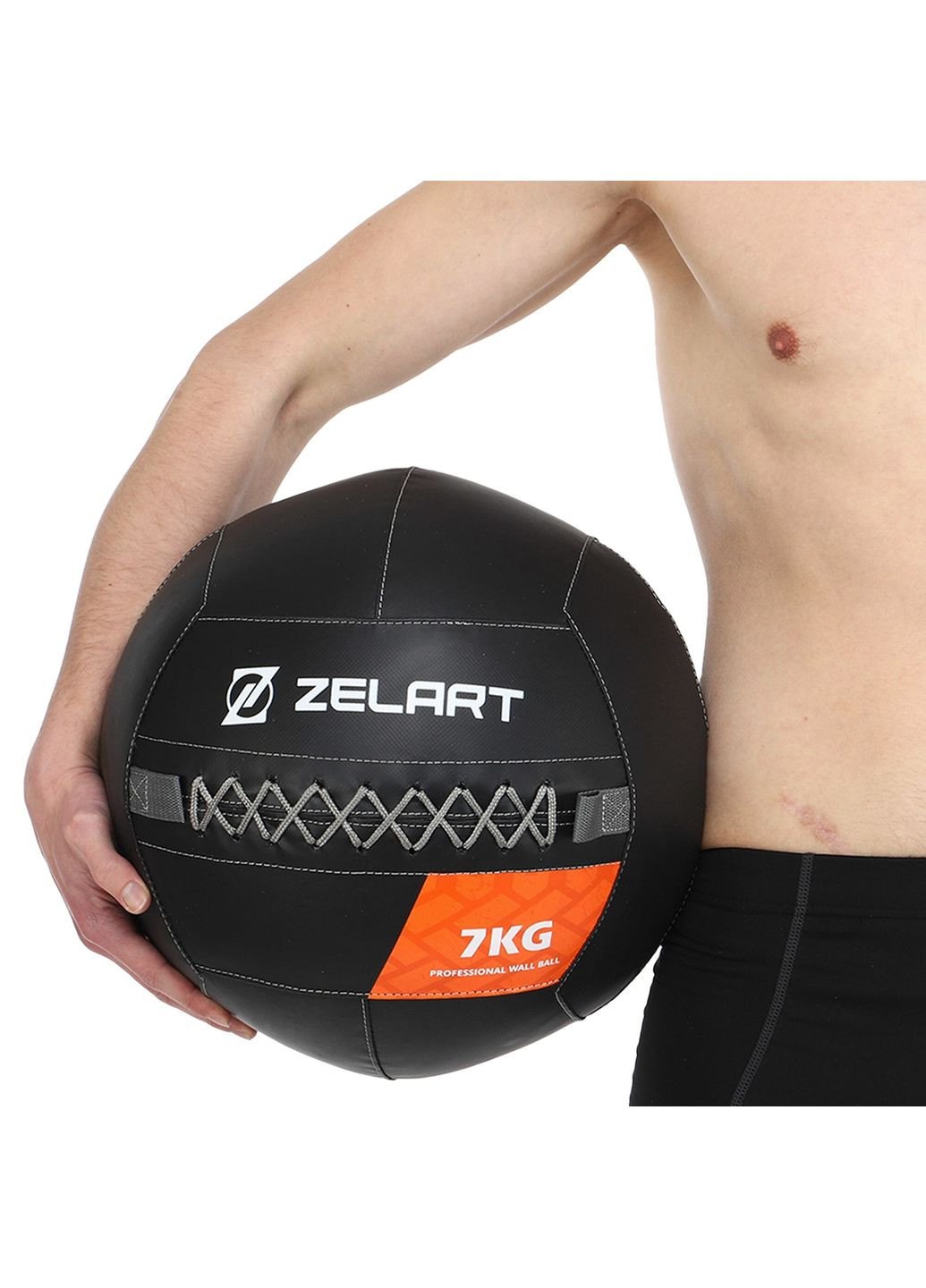 М'яч набивний медичний для кросфіту WALL BALL Чорний (вага 7 кг) TA-7822-7 Zelart (367617512)