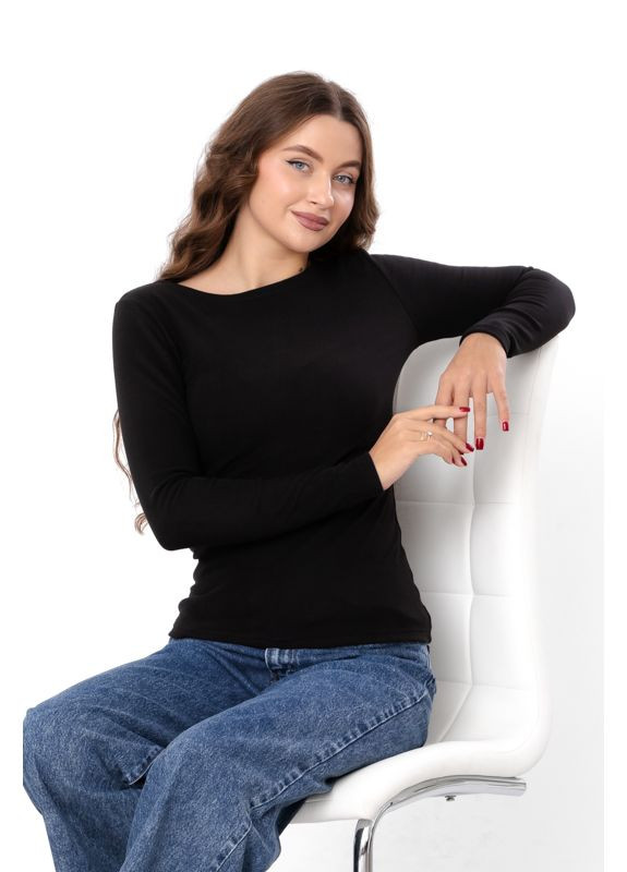 Теплий жіночий лонгслів однотонний приталений (p-13115) Носи своє (316647643)