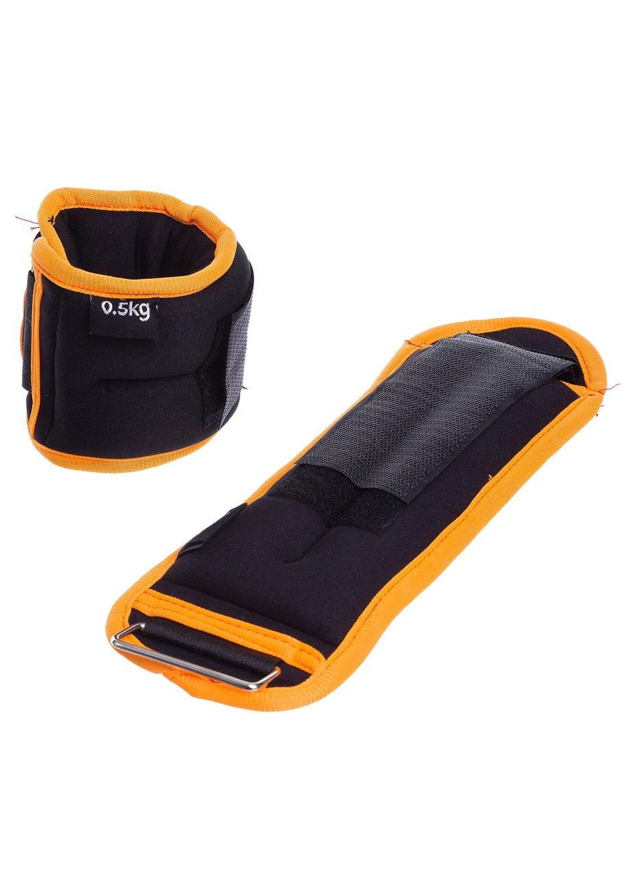 Обтяжувачі-манжети для рук та ніг FI-1302-1 чорний-оранжевий SP-Sport (342109390)