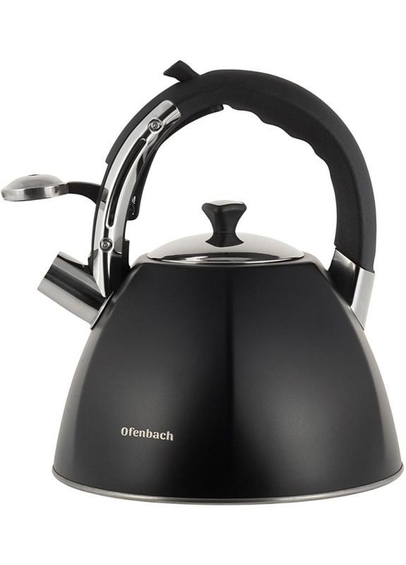 Чайник Augsburg 3.2л чорний зі свистком для кухні з нержавіючої сталі індукційний Ofenbach (368979922)