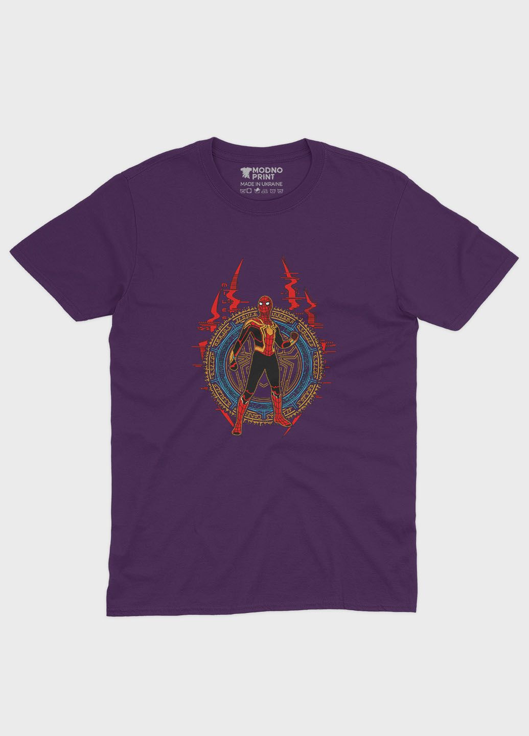 Фиолетовая демисезонная футболка для девочки с принтом супергероя - человек-паук (ts001-1-dby-006-014-011-g) Modno