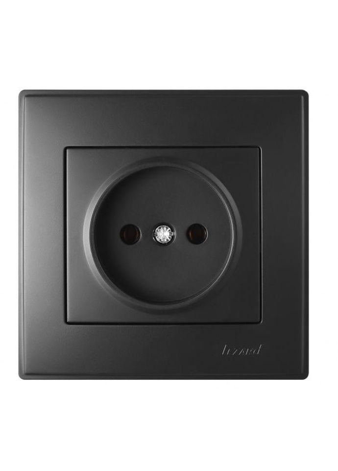 LESYA Розетка без заземлення антрацит Lezard (360890286)