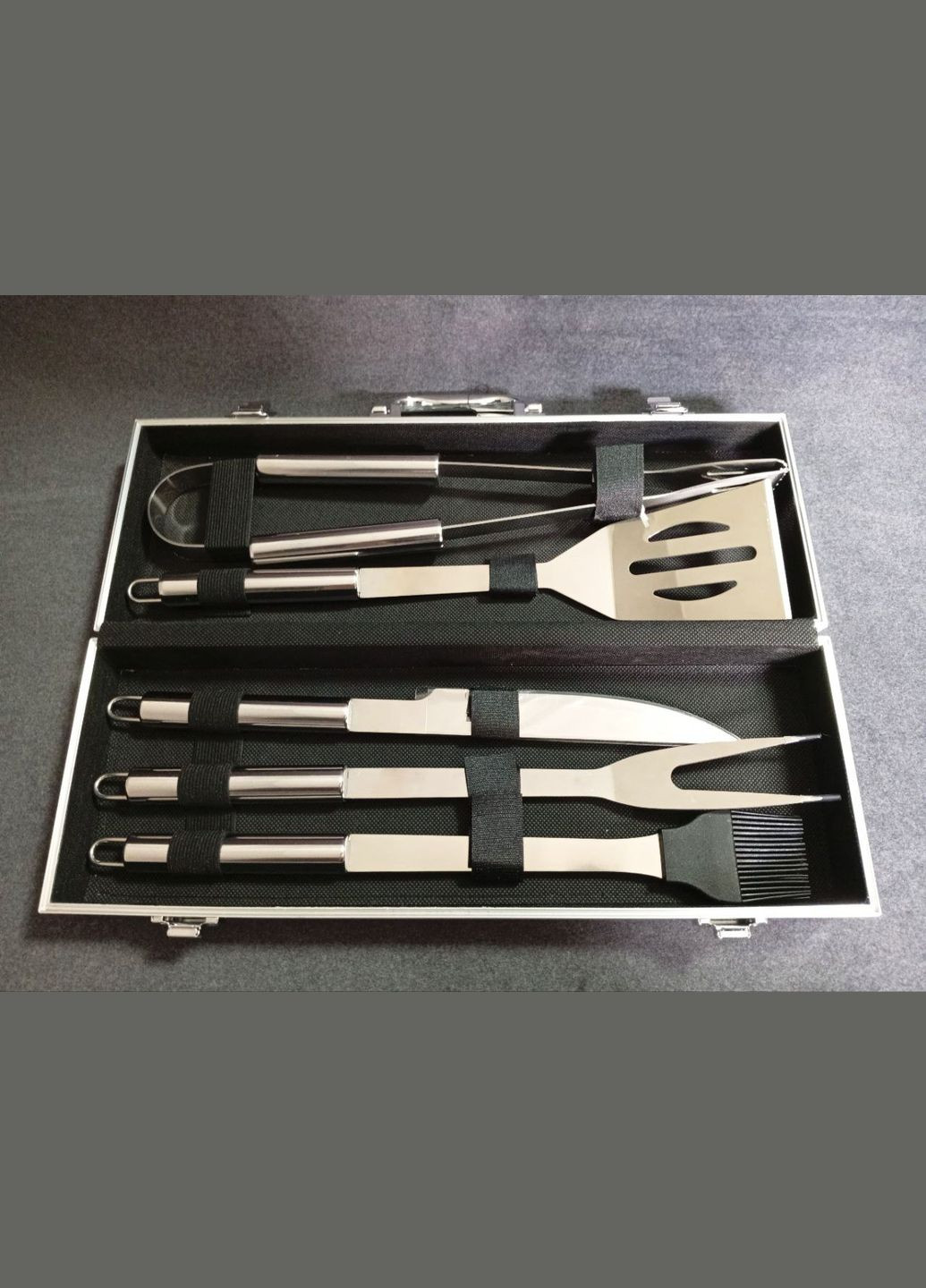 Набір для гриля та барбекю: 5 аксесуарів у кейсі - Для любителів BBQ - з нержавіючої сталі 2303 A-Plus (331863549)