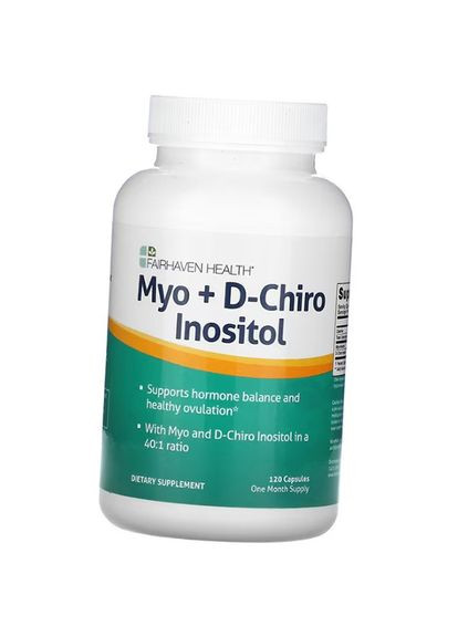 Мио и ДХиро-Инозитол, Myo + D-Chiro Inositol, 120капс (36472009) Fairhaven Health (293256893)
