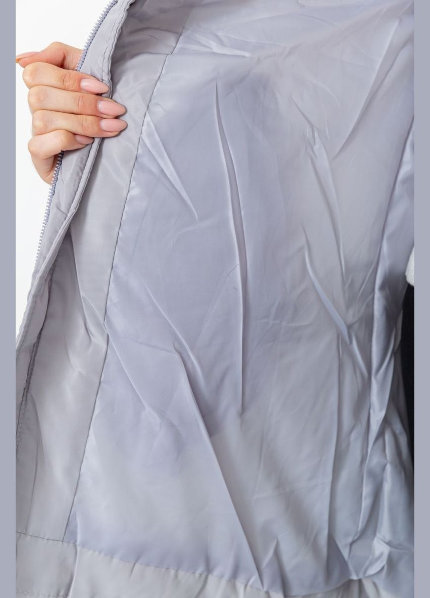 Світло-сіра демісезонна куртка жіноча однотонна, колір світло-сірий, Ager