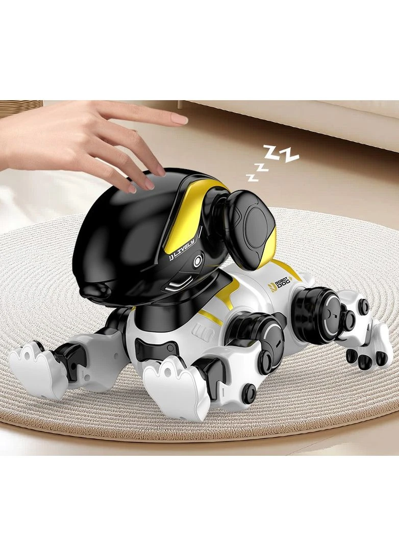 Інтерактивна іграшка робот собака RIAS Electric Pet Robot Dog LH-R1S зі світловими ефектами та Пультом ДУ White-Black (3_07597) No Brand (395878046)