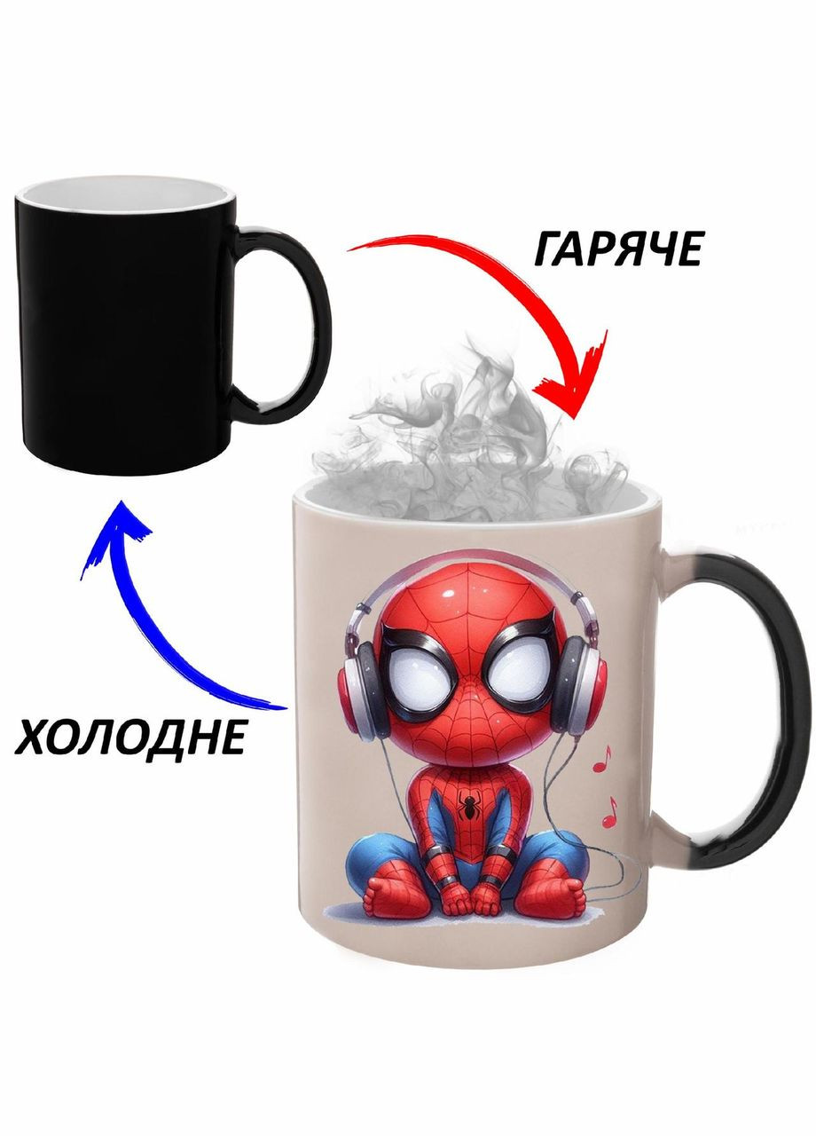 Чашка хамелон (кружка, чашка) с детским рисунком #007 Черная 330 мл No Brand (323471569)