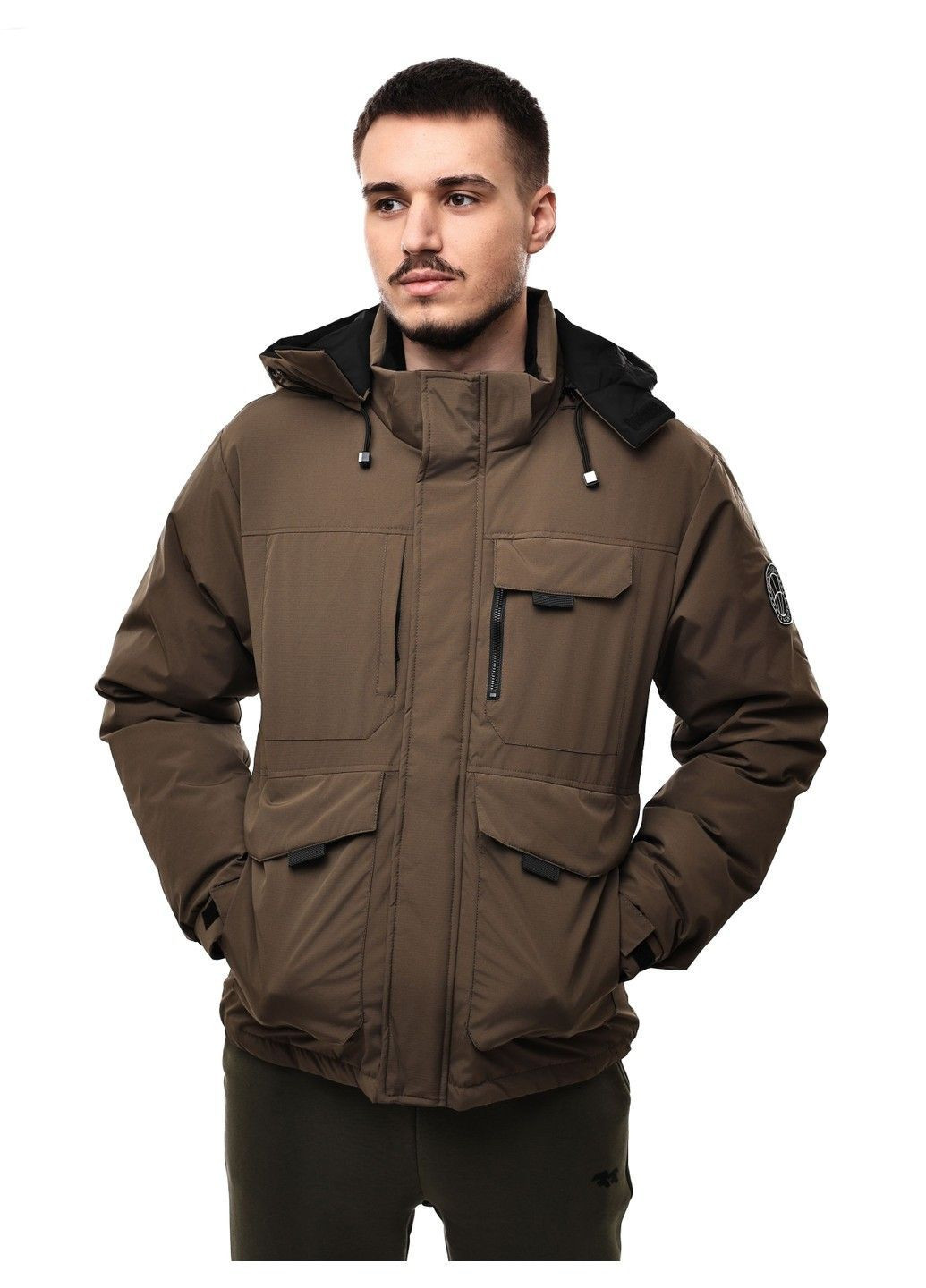 Оливкова зимня куртка зимова чоловіча Fashion