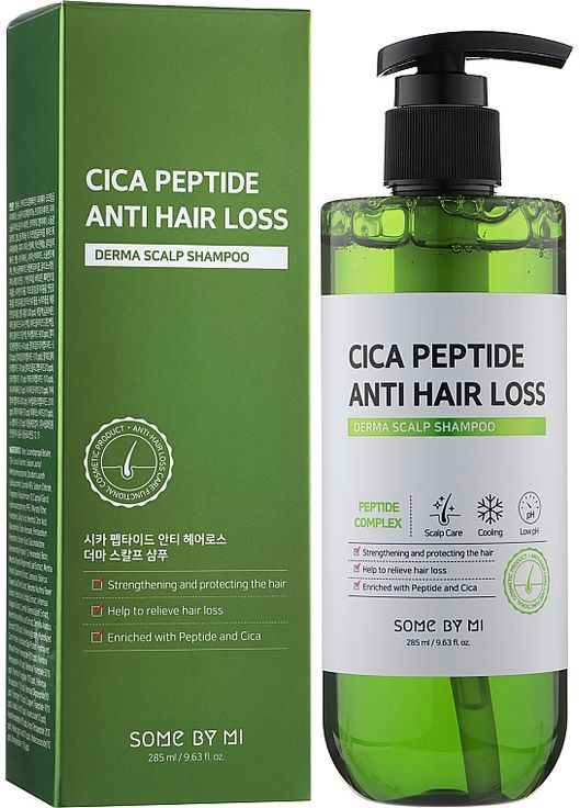 Шампунь проти випадання волосся Cica Peptide Anti Hair Loss Derma Scalp Shampoo 285ml (1052032-87180) Some By Mi (368602653)