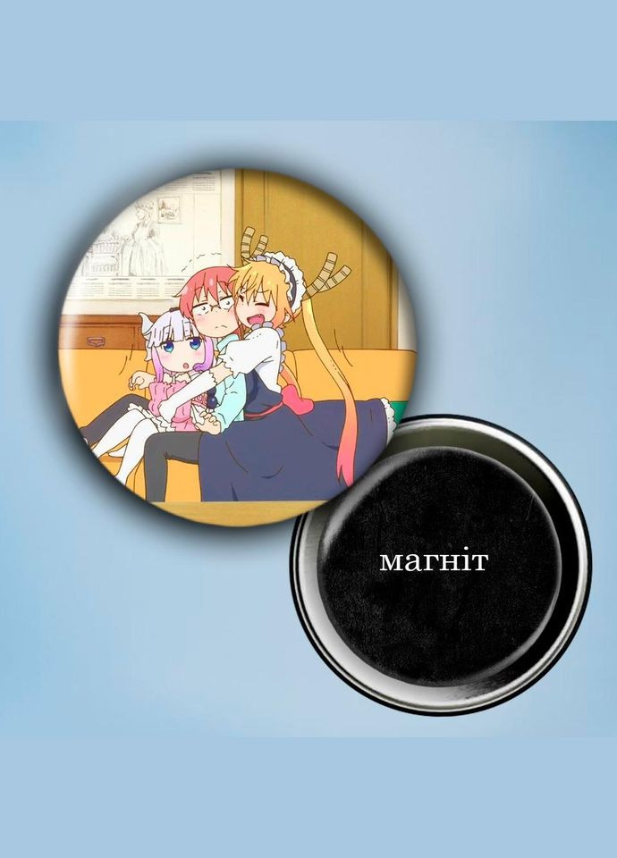 Фотомагнит (магнит на холодильник) Аниме Драконкомнатная дама кобаяши #0008 56 мм черный No Brand (309157123)