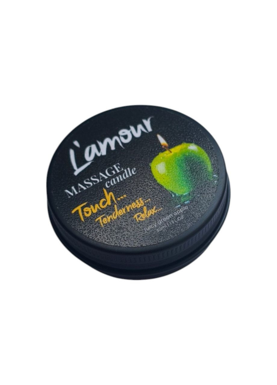 Масажна свічка аромасвіча для тіла інтимний догляд із запахом зеленого яблука 30 мл Lamour (332211494)