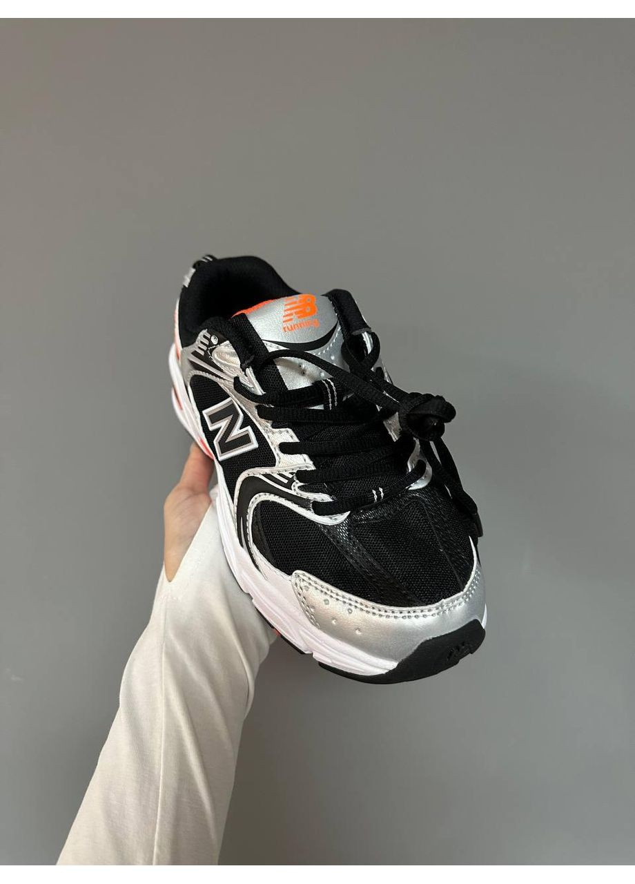 КРОССОВКИ ЖЕНСКИЕ NEW BALANCE 530 BLACK SILVER ORANGE НЬЮ БЕЛАНС 530 No Brand чёрные демисезоны (369390706)