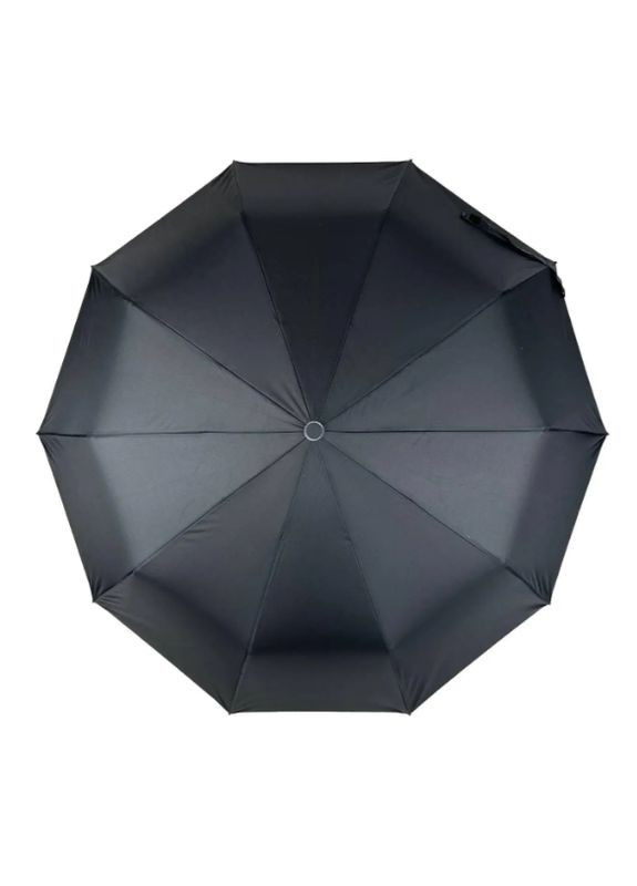 Чёрный мужской зонтик 10 спиц, полуавтомат, черный с прорезиненной ручкой Bellissima (365778569)