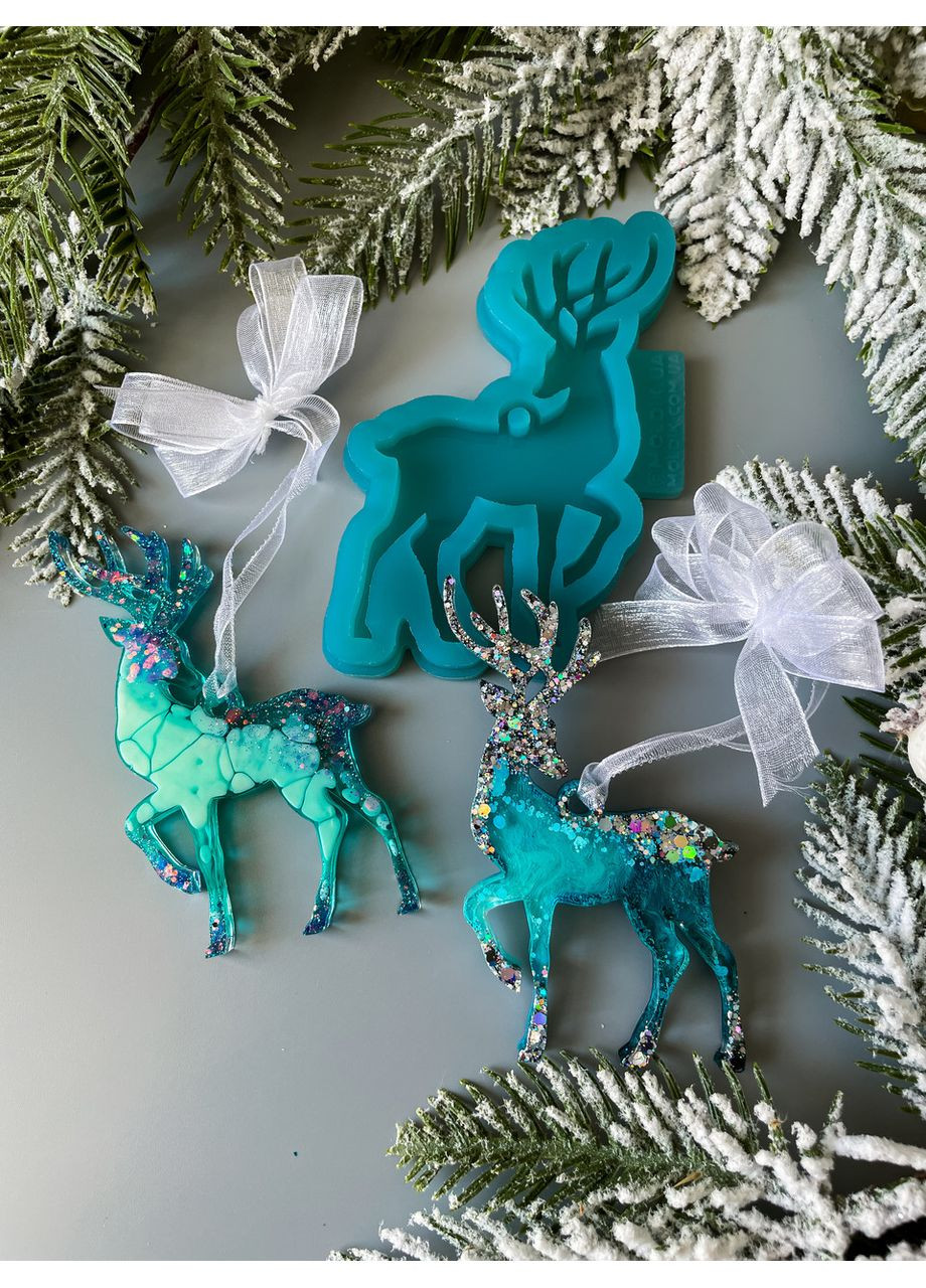 Молд Лань 1 піднята ніжка для новорічних іграшок на ялинку силіконова форма для епоксидної смоли No Brand (370567125)