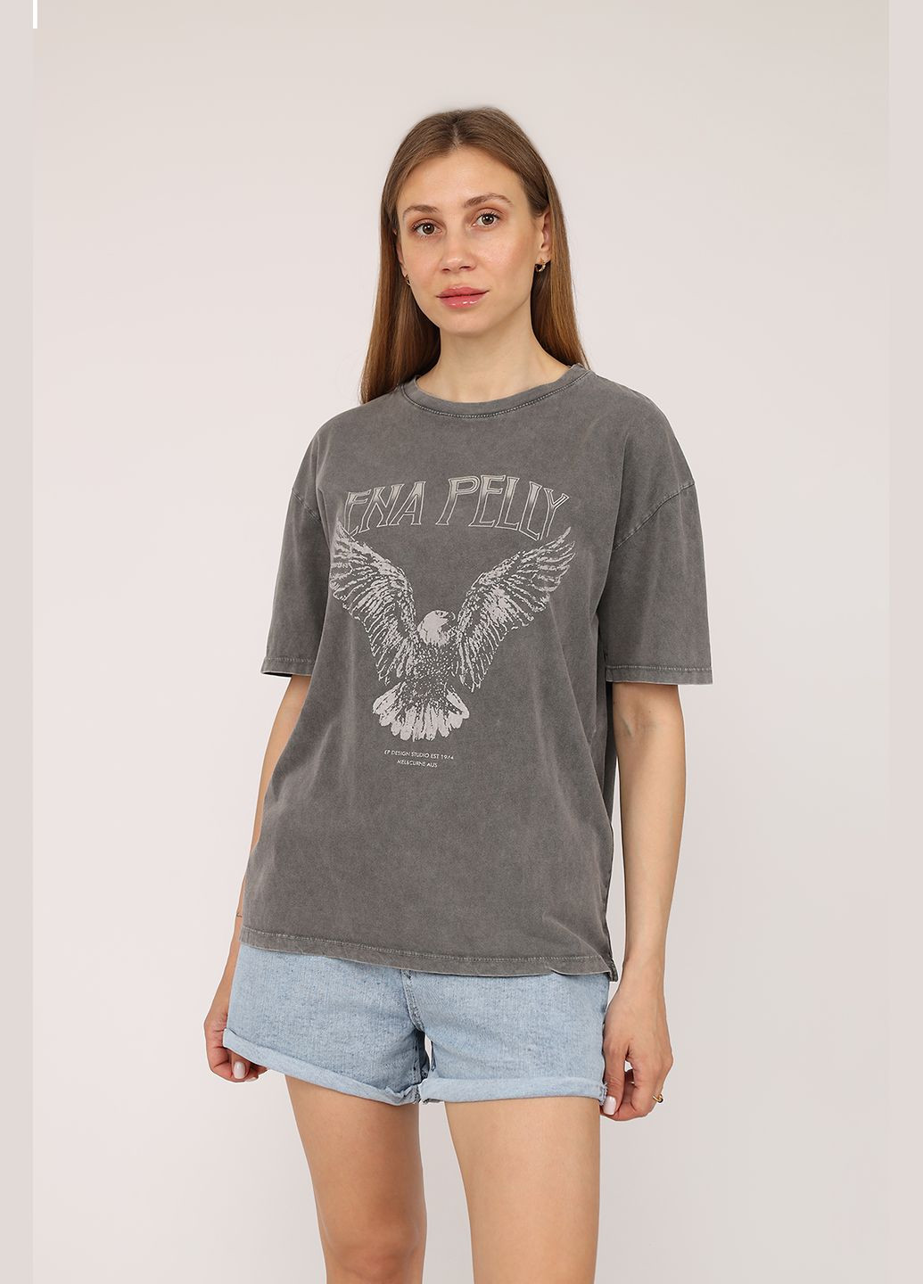 Футболка с коротким рукавом женская цвет серый CB-00274539 MUEZZA - (334429484)