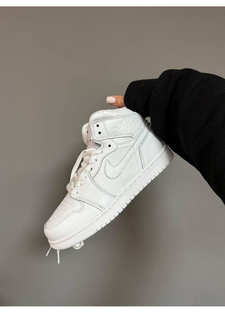 Білі Зимовий кросівки чоловічі nike air jordan 1 high white fur найк аір джордан No Brand