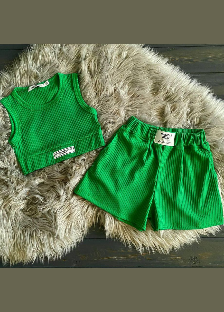 Зелений літній костюм літній трава з шортами IRmAS спортивна