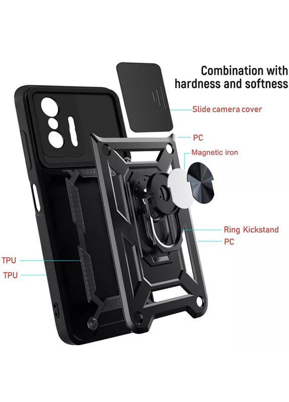 Ударостійкий чохол Camshield Serge Ring для Xiaomi 11T / 11T Pro Black No Brand (340063228)