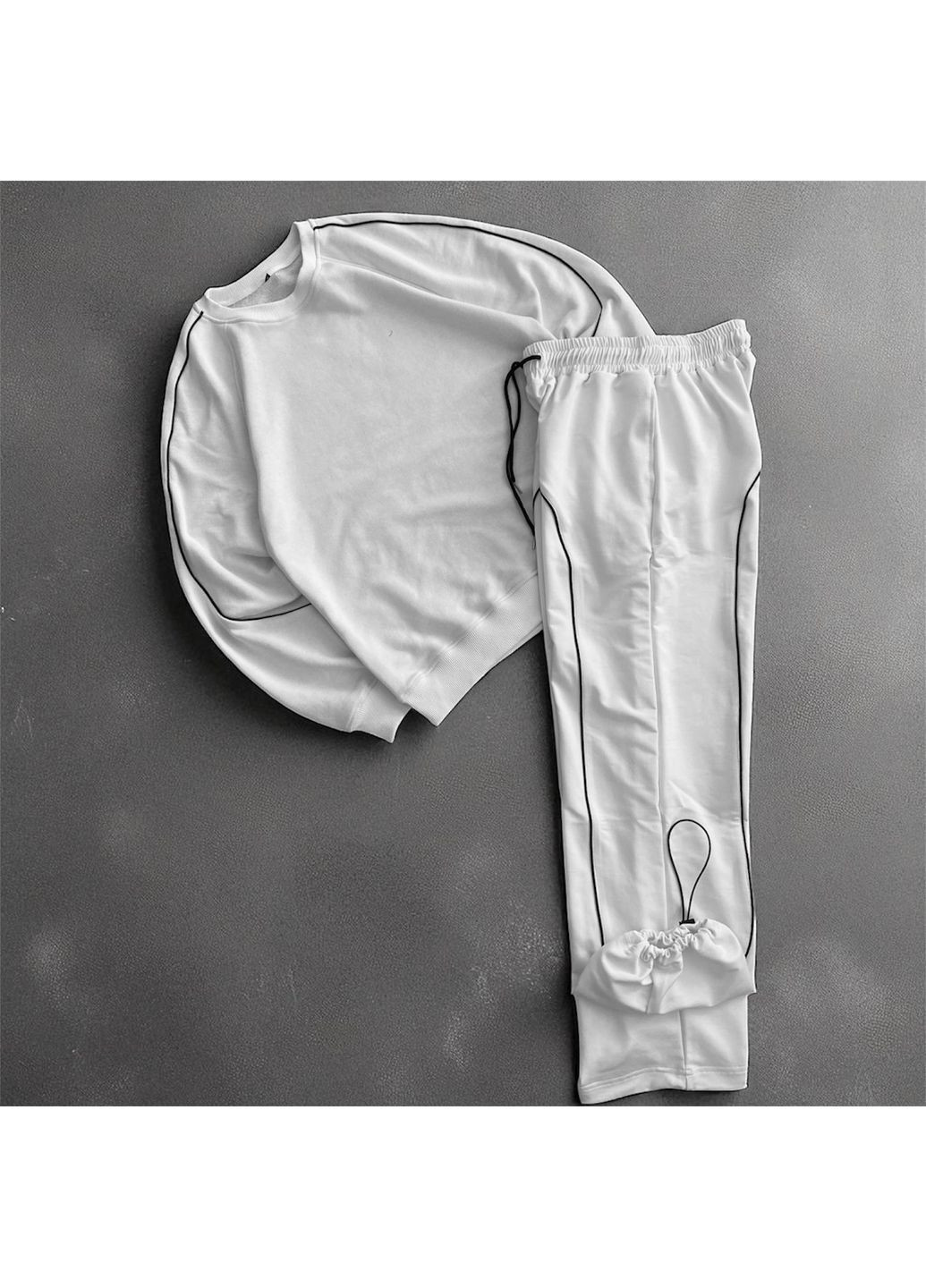 Мужской демисезонный костюм свитшот+штаны белый No Brand (364188848)