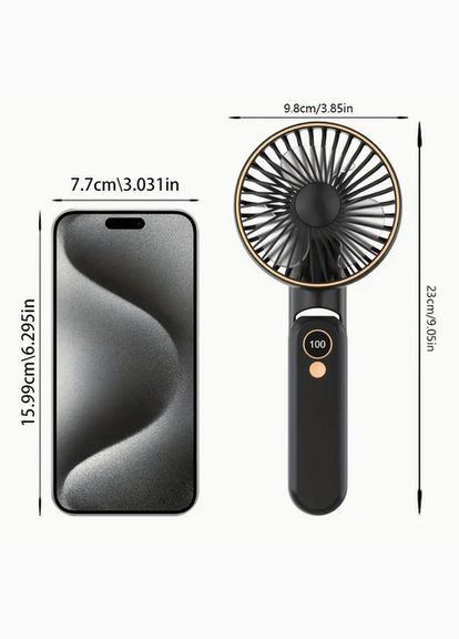 Вентилятор аккумуляторний USB з дисплеєм Fan F18 чорний 2000mAh No Brand (316714921)