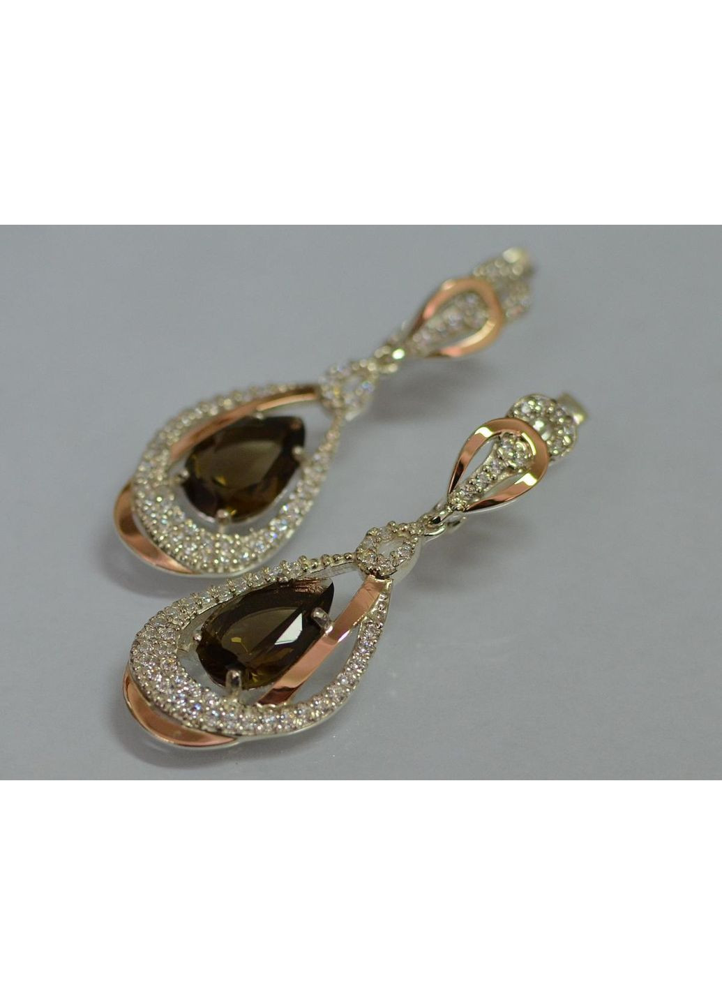 Срібні сережки з золотими вставками Silver Style (367112952)