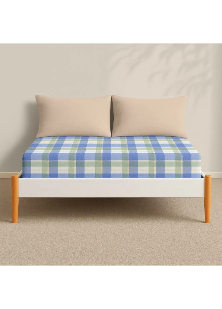 Простыня на резинке фланель 200х200 OCEAN TARTAN (4822052503577) Cosas (392183617)