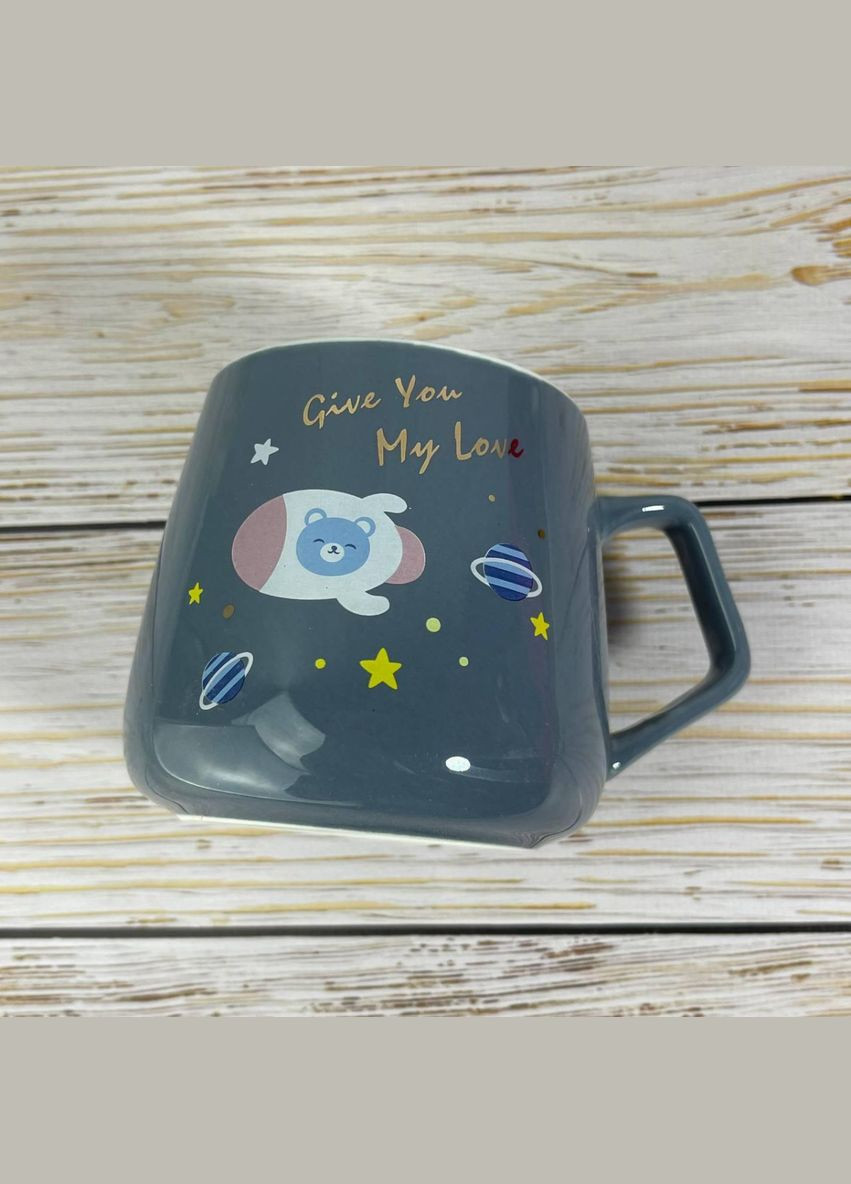 Кружка Ведмедик у ракеті сірий 5820 400 мл BonaDi (318339282)