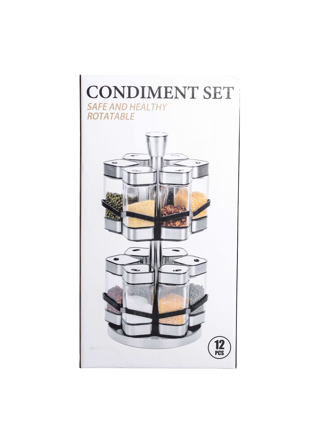 Набор емкостей для специй на поворотной подставке 12 шт по 120 мл Yiwu (324070020)