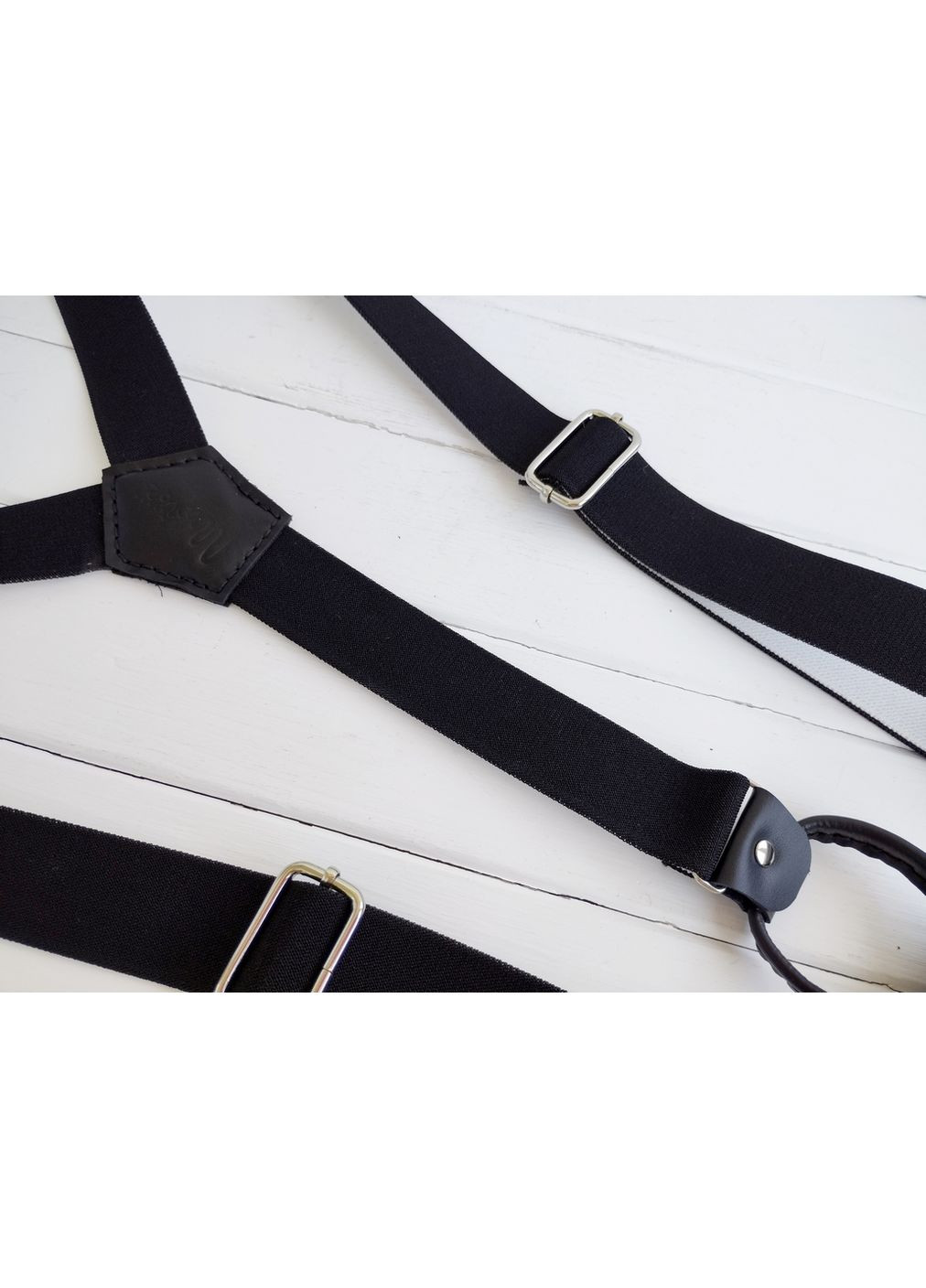 Чорні підтяжки на ґудзиках класичні Major Style (357206631)